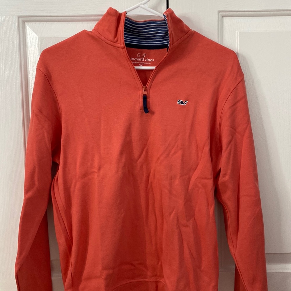 red vineyard vines quarter zip